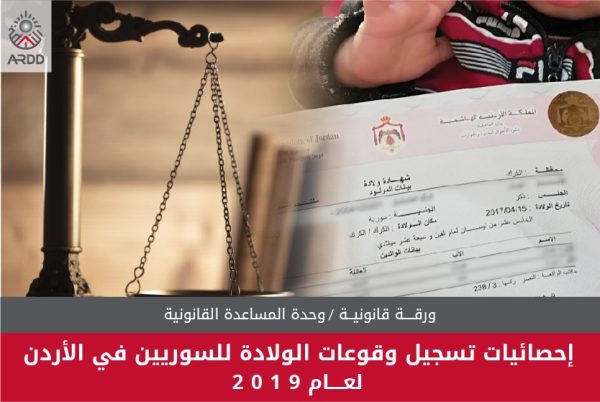 ARDD issues a legal paper on Birth registration statistics for Syrian Refugees in Jordan