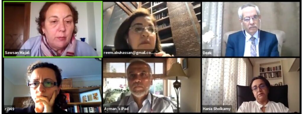 Panelists stress the necessity of developing the public sector and the role of the private sector in combatting COVID19 crises @ ARDD’s Regional Dialogue Series on Social Protection Series in the Arab World 2ND Session